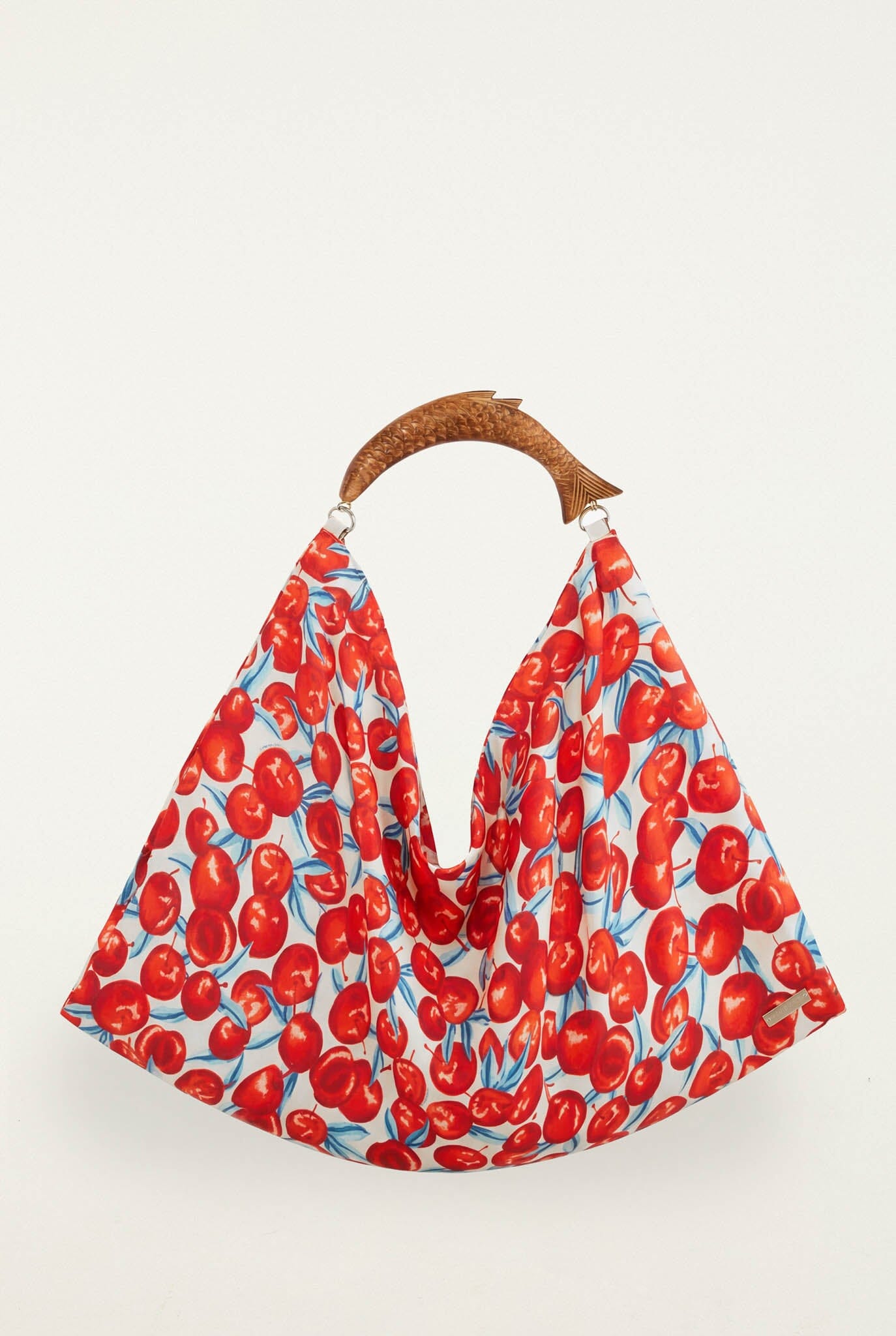 Red Cherry Satin Medium Scarf Bag