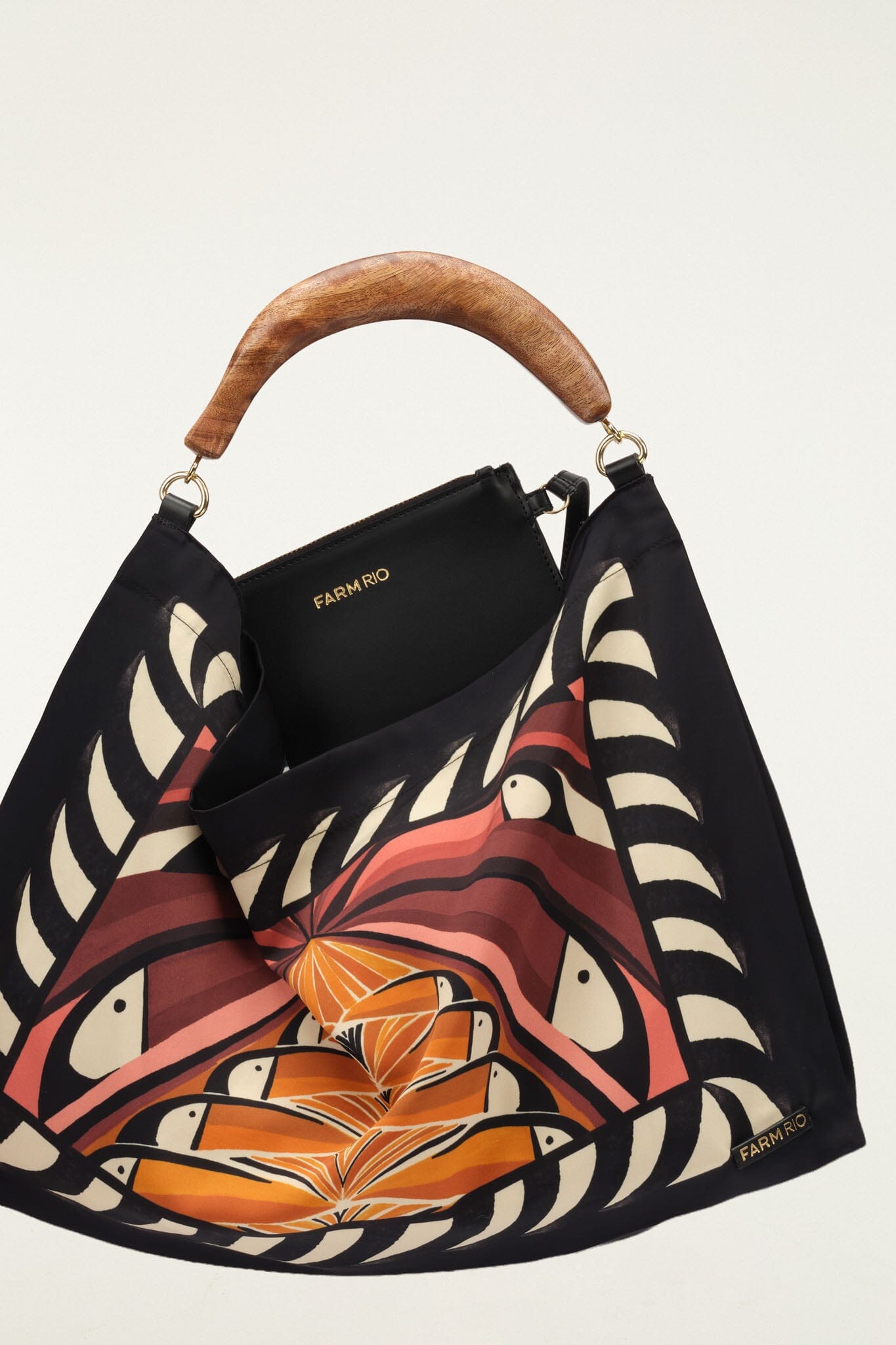 Black Satin Small Scarf Bag